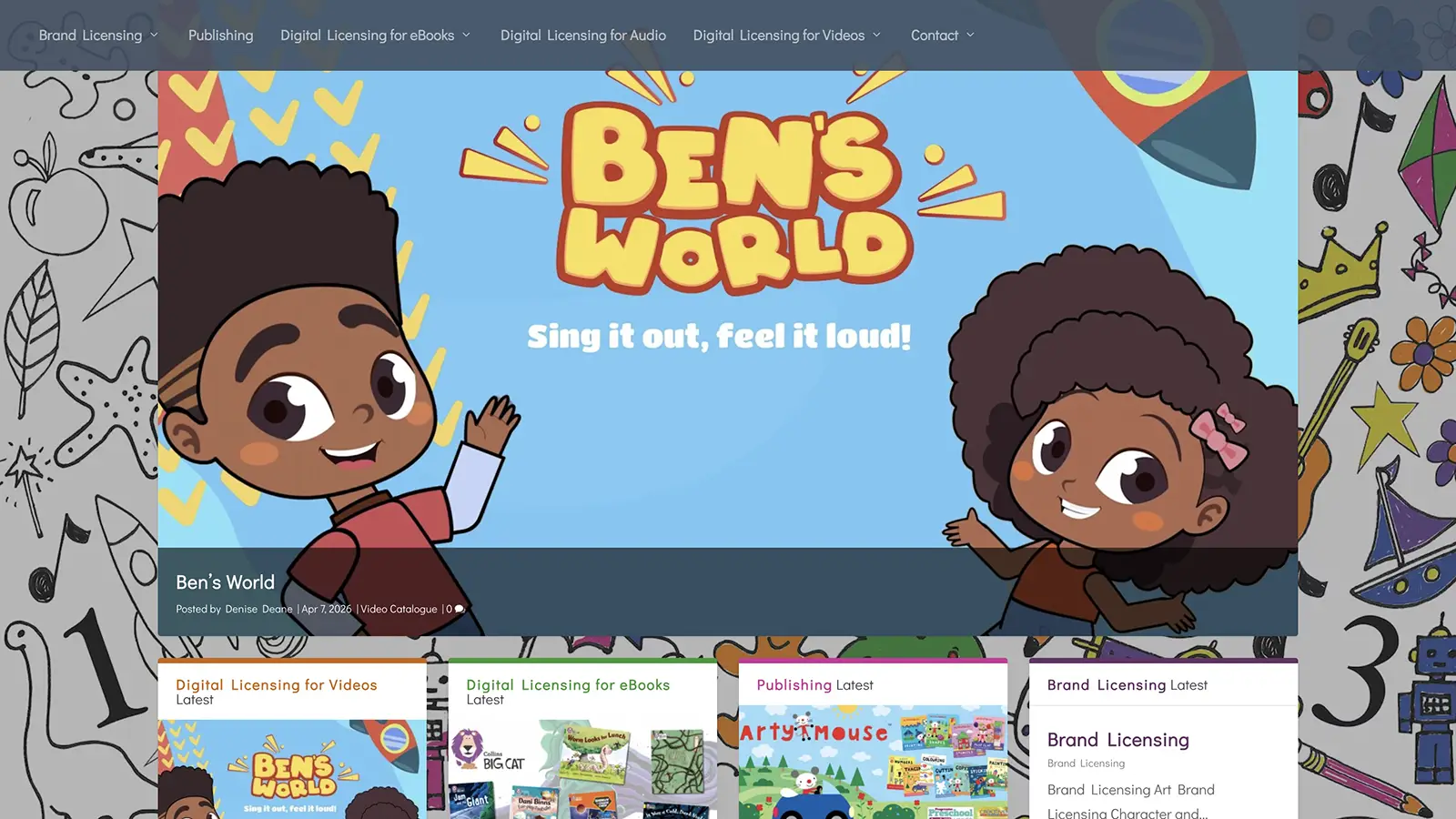 Homepage of Edutainment Licensing website