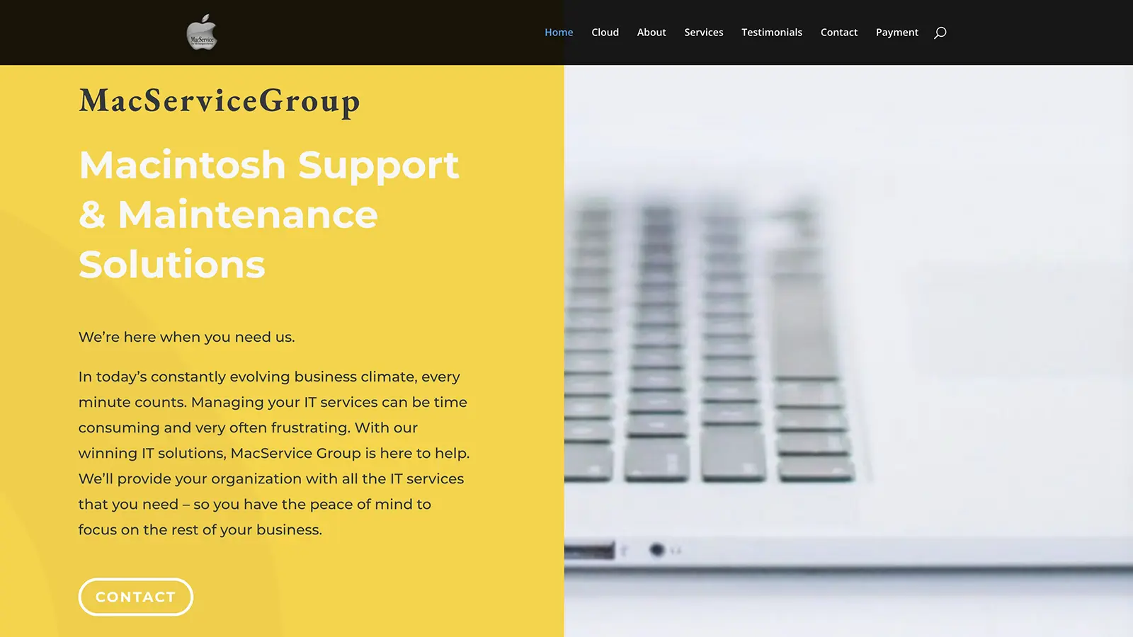 Homepage of MacServiceGroup website