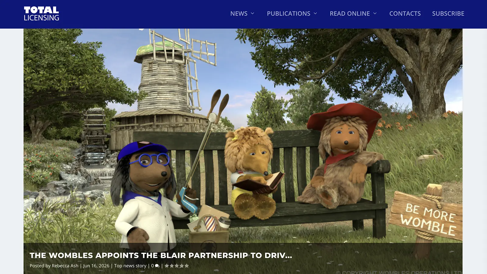 Homepage of Total Licensing website